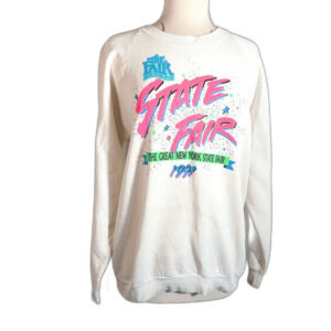 Fruit of the Loom Sweater Size XL 90's Vintage Maximalist State Fair Neon